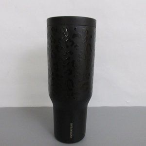 Hydrapeak 32oz Stainless Steel Tumbler Black Leopard Print Animal Travel Tumbler